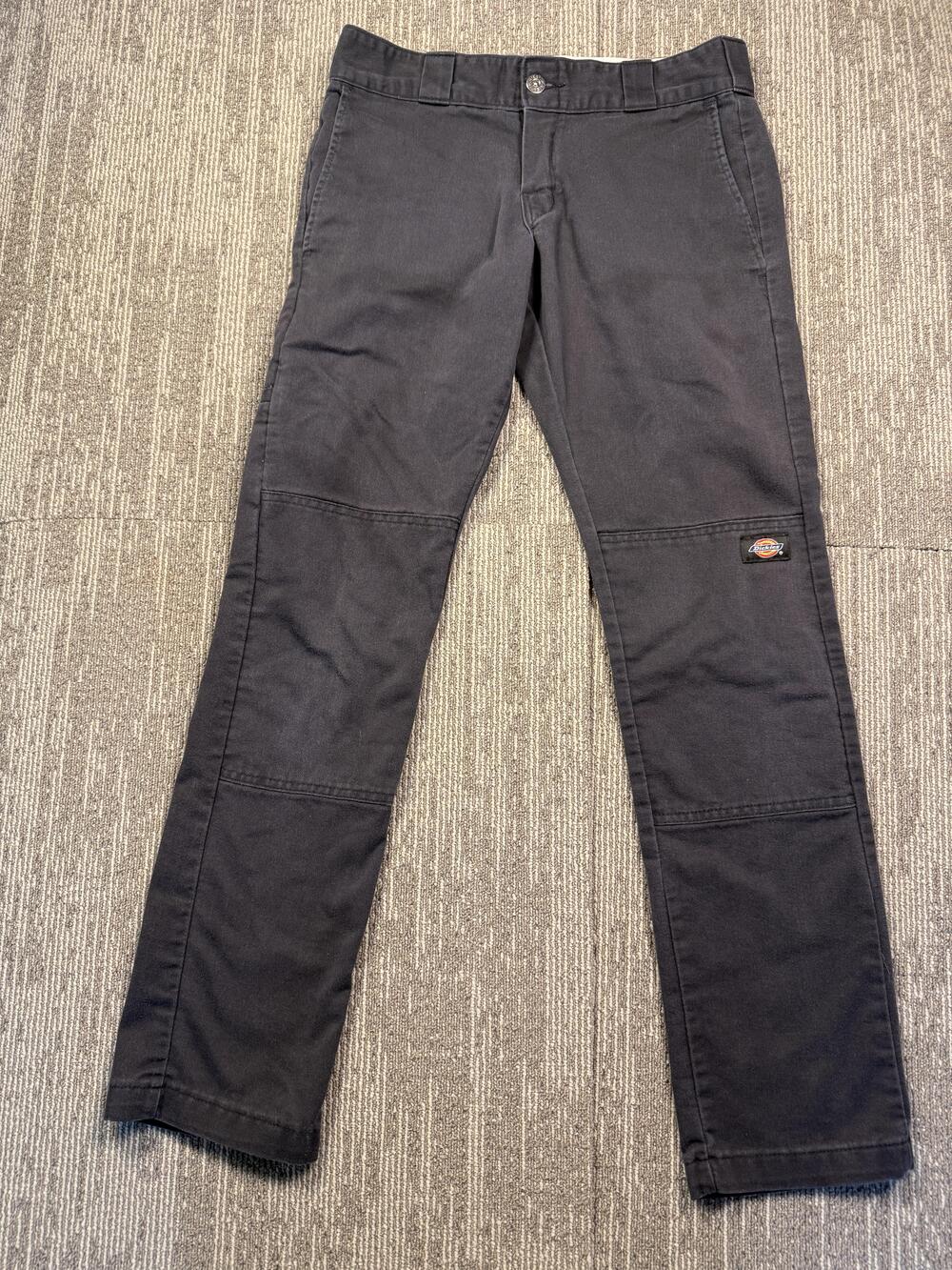 Dickies Pants Mens 28x30 Gray Skinny Straight Chino Slim Fit Workwear Casual